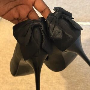 Elegant Black Bow Heels